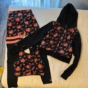 Floral Activewear Set with Hoodie